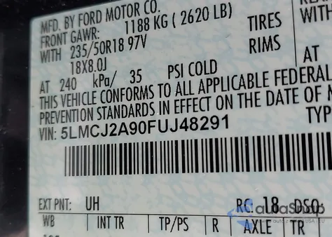 2015 Lincoln Mkc z USA, uszkodzony, nr VIN 5LMCJ2A90FUJ48291